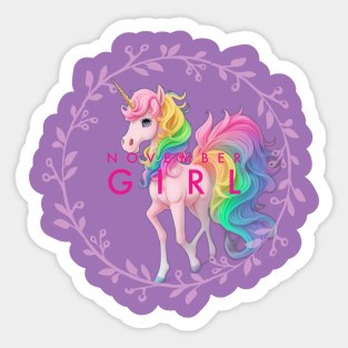 Born in November unicorn Sticker